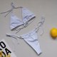 thumbnail image 3 of Gibobby Trajes de Natación para Mujer Traje de baño Ropa de playa Traje de baño Sólido Bikini de dos piezas Mujeres Vendaje Natación Trajes de baño Conju(Blanco,CH), 3 of 4