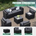 thumbnail image 3 of Clouddwell 7-Piece Patio Furniture Set On Sale, Black Rattan Wicker Outdoor Sectional Sofa Couch with Table Patio Conversation Set for Lawn& Backyard, Gray, 3 of 6