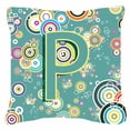 thumbnail image 4 of Carolines Treasures CJ2015-KPW1818 Letter K Circle Circle Teal Initial Alphabet Canvas Fabric Decorative Pillow  18H, 4 of 7