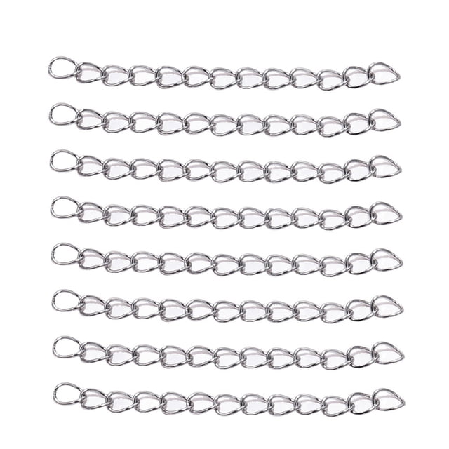 100pcs Stainless Steel Extender Chains DIY Extension Chain Jewelry Making Accessories for Necklace Bracelet (5cm)