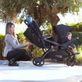 thumbnail image 4 of Baby Trend Sit N Stand Double Stroller 2.0 & Twin Travel System for Babies & Toddlers w/ 5 Pt Safety Harness, Canopy, Storage, & 2 Cup Holders, Stormy, 4 of 5