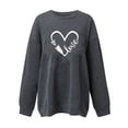 thumbnail image 3 of Qertyioot Chandail Cœur d'Amour Saint-Valentin, Femmes Décontracté Manches Longues Col Rond Hauts Blouse Ample Imprimé Graphique Chandail, 3 of 6
