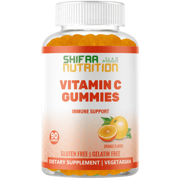 SHIFAA NUTRITION Halal Vitamin C Gummies 250mg, 90 Ct, Immune Support