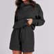 thumbnail image 5 of Conjunto de sudaderas y pantalones cortos de ocio para mujer, conjunto de 2 piezas a juego, traje de chándal, 5 of 7