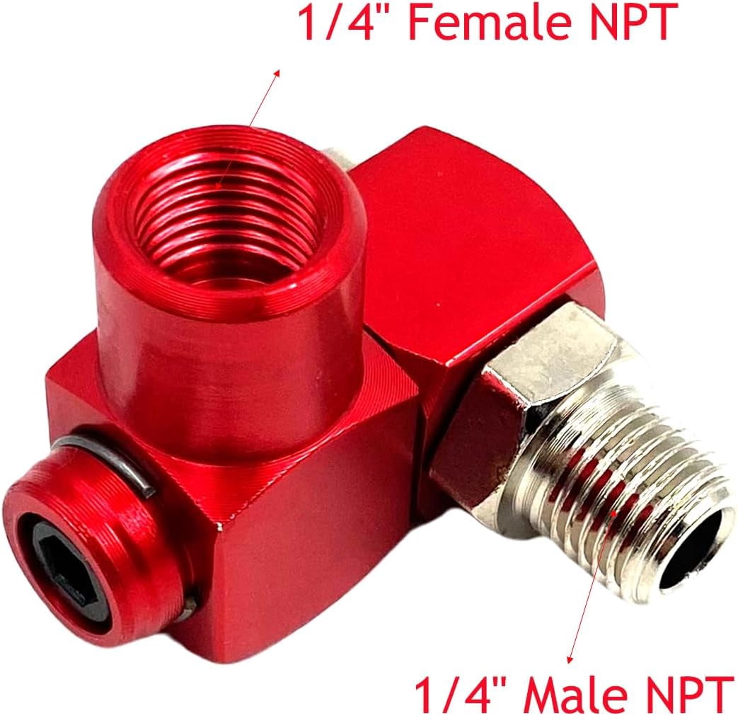 MKEUDQ-2Pcs Air Compressor Fittings,1/4 Inch NPT 360 Degree Swivel Air Hose Fittings for Pneumatic Tool