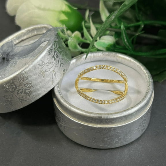 Customizable 0.62Ct Round Cut White Diamond Aggie Ring Enhancer For Women