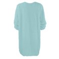 thumbnail image 4 of Arlun Women's Fuzzy Pullover Sweater Dresses Fall Winter Loose Crew Neck Long Sleeve Furry Midi Dress V-Neck Soft Comfy Solid Color 2025 Casual Outfits Light Blue L, 4 of 5