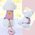 thumbnail image 2 of Cat Dog Sunflower Embroidered Chest Strap Pet Backpack Harness Traction Rope Pink-M, 2 of 7