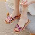 thumbnail image 5 of GERsome Womens Slippers Anti-slip Linen Open Toe Flat Beach Slippers, 5 of 6