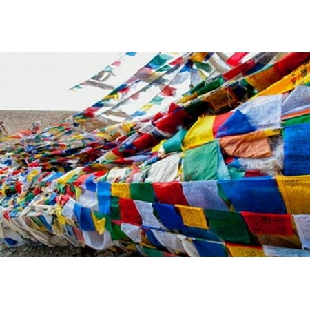 Jammu and Kashmir Ladakh Namshangla Pass prayer flags Poster Print 