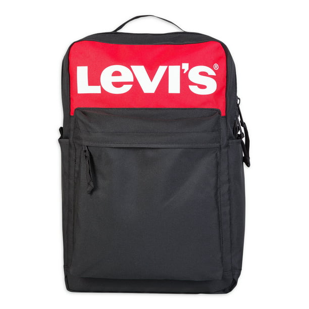 Levi's Black Red Logo L-Pack Backpack 