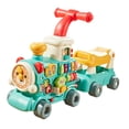 thumbnail image 3 of Andador para bebés con forma de tren de vapor, regalo para interiores y exteriores con efectos de sonido y música. Juguete educativo. Azul, 3 of 9