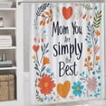 thumbnail image 5 of 4 Piece Shower Curtain Sets with Non-Slip Rugs Toilet Lid Cover and Bath Mat Shower Curtain Set Mom You Are Simply The Best Waterproof Fabric Bath Curtains Spring Flowers for Bathroom Decor, 5 of 8