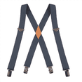thumbnail image 2 of Buyless Fashion Suspenders for Men - 48" Adjustable Straps 1 1/4" - X Back With Black Clips - 5142-Denim-Blue, 2 of 7