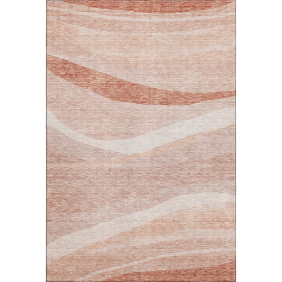 Addison Rugs Mayfield Premium Machine Washable Transitional Swirls Salmon Rectangle Rug, 10' x 14'