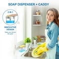 thumbnail image 5 of Oyajia 2 in 1 Soap Dispenser for Kitchen, Sponge Holder Sink Dish Washing Soap Dispenser 13 Ounces, Clear, 5 of 8