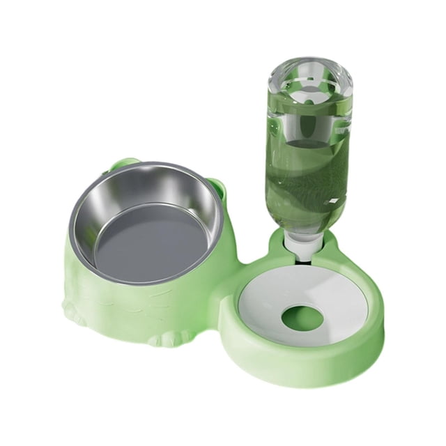 TIELUTT Bol Double pour Chat avec Distributeur d'Eau Automatique Bol de Nourriture et d'Eau Surélevant Distributeur de Croustilles pour Animaux Bol d'Eau Automatique pour Chat Mangeoire Surélevée Rangement Mangeoires Automatiques pour Chat avec Caméra Eau pour Animal