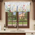 thumbnail image 6 of Spring Flowers Curtain Valances for Windows, Kitchen Valance Window Treatments Panel 2 Pack, Simple Botanical Wildflowers Herbs Rod Pocket Short Curtains for Bathroom Bedroom 54 x 18 Inch, 6 of 8