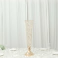 thumbnail image 2 of Efavormart 2 Pack | Gold 28” Tall Crystal Beaded Trumpet Vase Set, Table Centerpiece, 2 of 11
