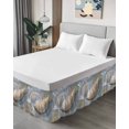 thumbnail image 4 of Ocean Shell Bed Skirt California King Size 16" Drop Coastal Spray Retro Beach Ruffled Wrap Around Bed Skirts Adjustable Elastic Bedskirt Dust Ruffle for California King Size Bed, 4 of 7