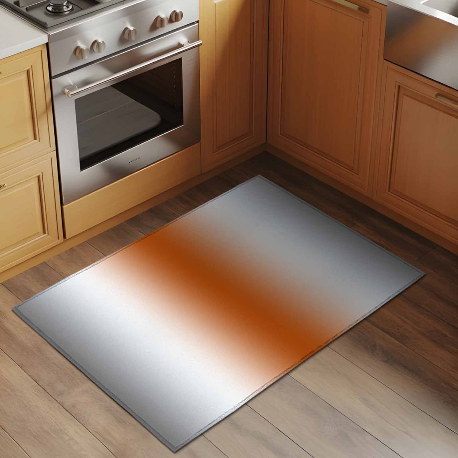 Entrance Runner Rug 2'x3', Gray Orange Non-slip Doormat for Indoor Outdoor Entrance, Modern Gradient Geometric Washable Throw Floor Mat for Front Door/Living Room/Bedroom/Bathroom/Kitchen