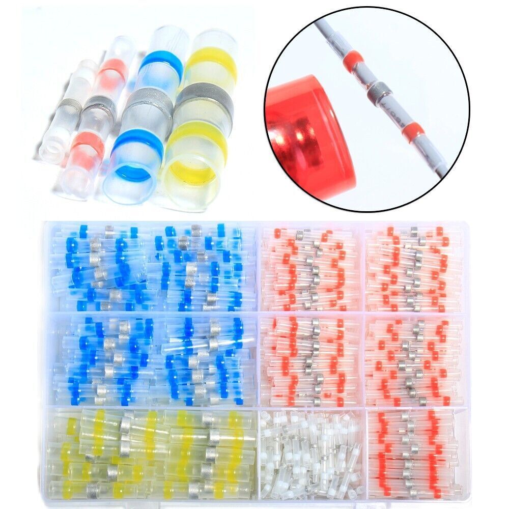 500PCS Mixed Heat Shrink Butt Terminals Solder Seal Sleeve Wire Connectors