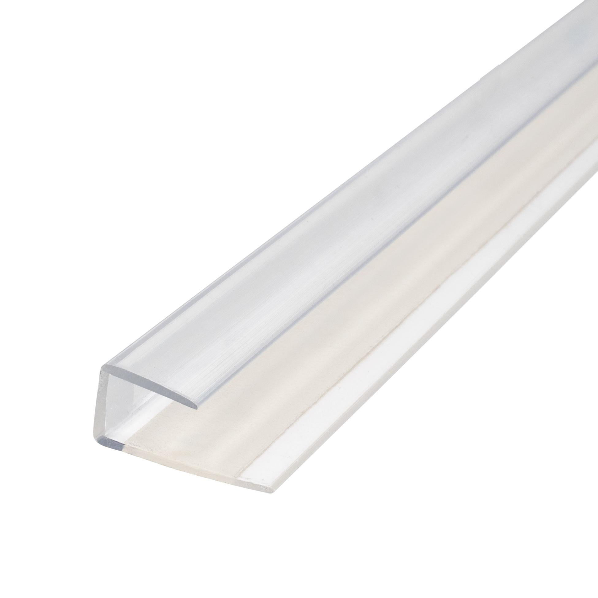 Outwater Plastic J Channel Fits Material 1/4 Inch Thick Clear Butyrate