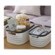 thumbnail image 3 of Organizador Canasta Canasto Rattan Mimbre Plástico Textura Grande Blanco Aleissi 700504, 3 of 3