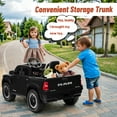 thumbnail image 6 of Ram Ride on Car Toys, 12V RAM 1500 Battery Powered Ride on Toy Truck with Remote Control, Electric Car for Kids Girls 3-5 w/ Bluetooth, Rear Storage Trunk, Safety Belt, 4 Wheelers, Black, 6 of 9