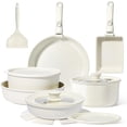 thumbnail image 1 of Ceramic Pots and Pans Set Non Stick, Nonstick Detachable Handle Cookware Sets, Healthy Non Toxic PFAS PFOA & PTFE Free, Dishwasher ＆Oven Safe, Induction Kitchen Pot and Pan, 17 Piece Cream, 1 of 9