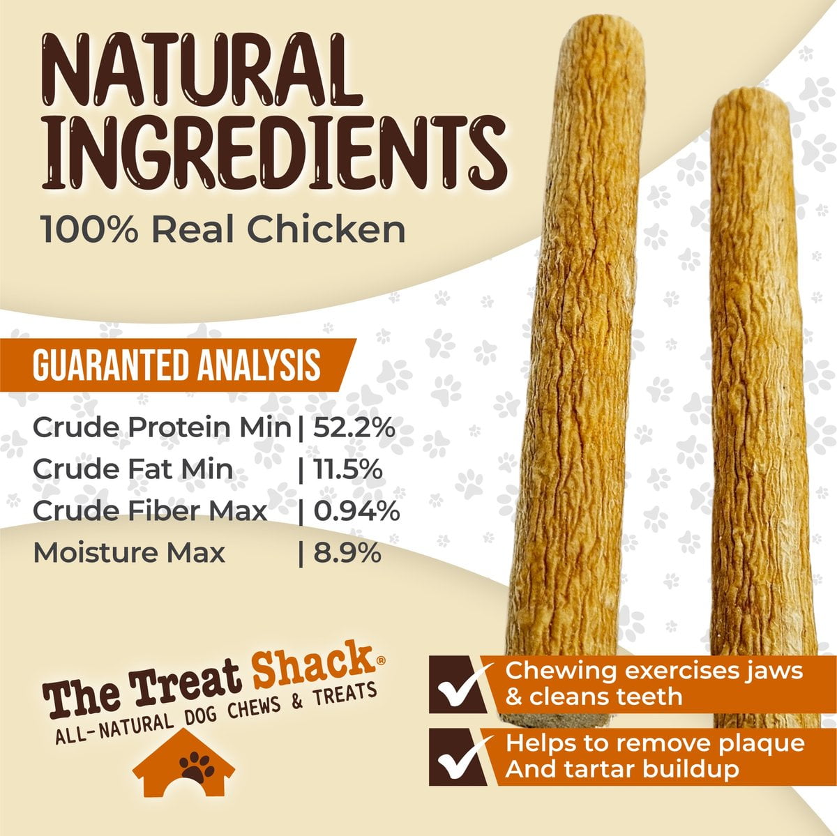 The Treat Shack Real Chicken Sausage High-Protein Soft & Chewy Dog Treats, 6-in, 20CT