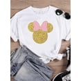 thumbnail image 1 of Disney Leopard Fashion Women Cartoon Print Clothing Bow Mickey Mouse Tee Shirt Casual Love Graphic Short Sleeve T-shirtsS Gao Jinjia LED, 1 of 2