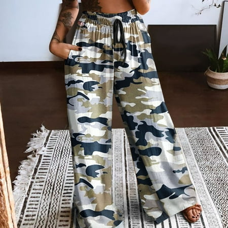 

Aayomet Lounge Pants Women Women s Comfy Pajama Pants Casual Stretch Pant Drawstring Palazzo Lounge Pants Wide Leg for All Seasons Camouflage M