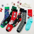 thumbnail image 4 of 6 Pair Unisex Christmas Socks One Size Fits All Adult Kids Women Men Winter Holiday Season Present Funny Sock, 4 of 5