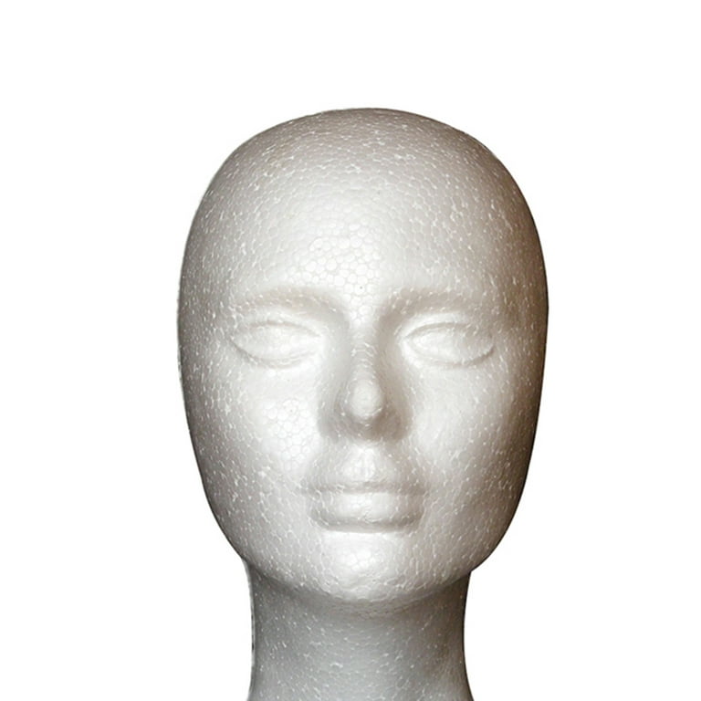 HEVIRGO Foam Female Mannequin Head Model, Abstract Smooth Surface Manikin  Head for Wig Hair Jewelry Display Stand 