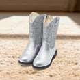 thumbnail image 3 of Kids Western Boots Girls Cowgirl Boots Unisex-Child Mid Calf Glitter Toddler Cowboy Boot Little Big Kids Western Riding Shoes, 3 of 5