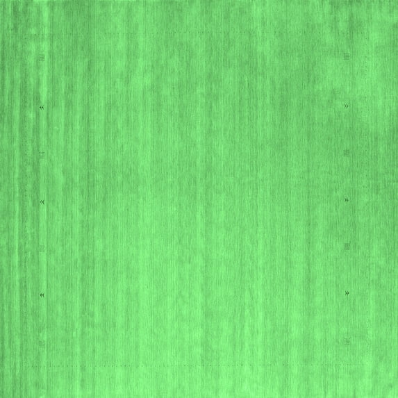 Ahgly Company Indoor Square Abstract Emerald Green Contemporary Area Rugs, 8' Square