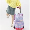 thumbnail image 6 of Stylish Rolling Bag for Student Lightweight and Long lasting School Bags Colorful Heart Print Trolley Backpack, 6 of 20