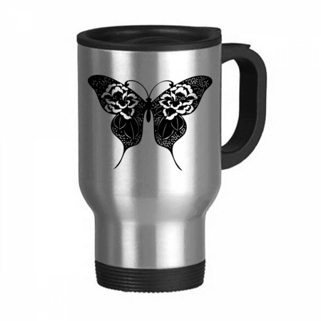 

with Rose Wings Travel Mug Flip Lid Stainless Steel Cup Car Tumbler Thermos
