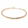 thumbnail image 2 of Me Plus Inspirational "BRAVE" Positive Message Engraved Thin Bangle Hook Bracelet (Rose Gold, brass), 2 of 4