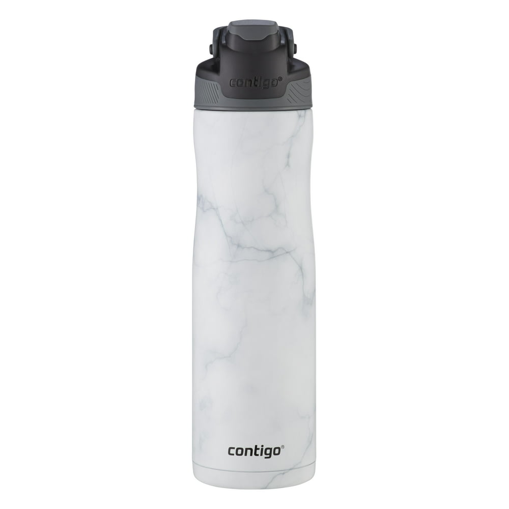 Contigo 24 oz Autoseal Chill Stainless Steel Water Bottle, White Marble Contigo Stainless Steel Water Bottle 24 Oz