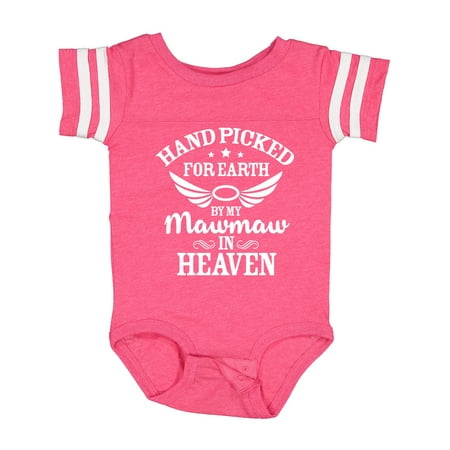 

Inktastic Handpicked for Earth by My Mawmaw in Heaven with Angel Wings Gift Baby Boy or Baby Girl Bodysuit