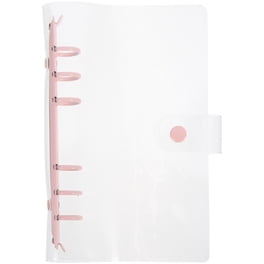 2 Sets Mini 3-Ring Binders With Clear PVC Covers & Paper – Purple & Pink, Snap Closure, Pocket Size 4.13"x3.74"