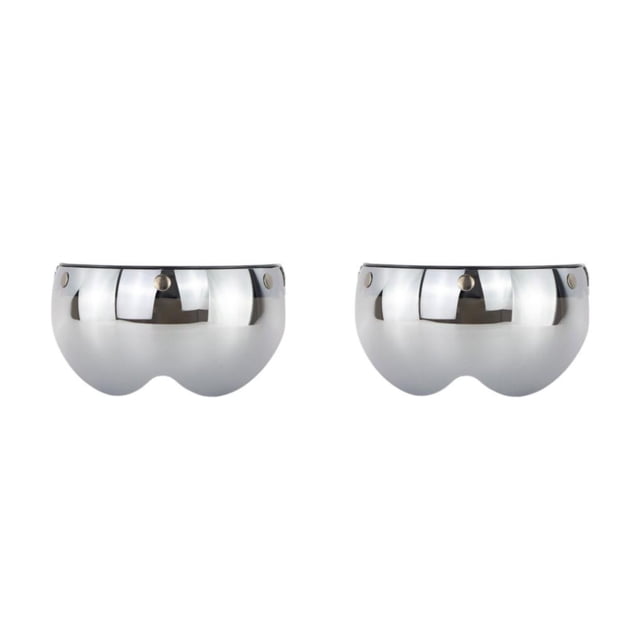 Langgg Universal Motorcycle Half-face W-shaped Visor Windproof Sun Protection Screen Headgear Accessories Silver 2Set