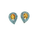 thumbnail image 2 of VR Jewels 13.06 Carat Citrine and Blue Topaz Reversed Pear Stud Earrings Set in Sterling Silver Birthstone Jewelry for Womens, 2 of 3