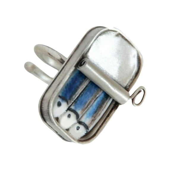 Necvior Quirky Sardine Can Styles Rings Craft from Sturdy Alloy Materials Accessory for Adding Humorous To Any Outfits