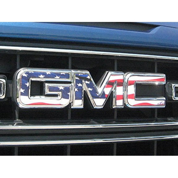 GMC Sierra American Flag GMC Grille Emblem Overlay Decal 2014-2018