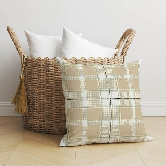 Billy Tartan Tan Throw Pillow
