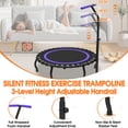 thumbnail image 3 of WOWLAND 40'' Rebounder Trampoline for Adults, 330LBS Foldable Exercise Fitness Trampoline with Handlebar and Bungees, Adult Rebounder for Indoor Workout, Noise-free, 3 of 7