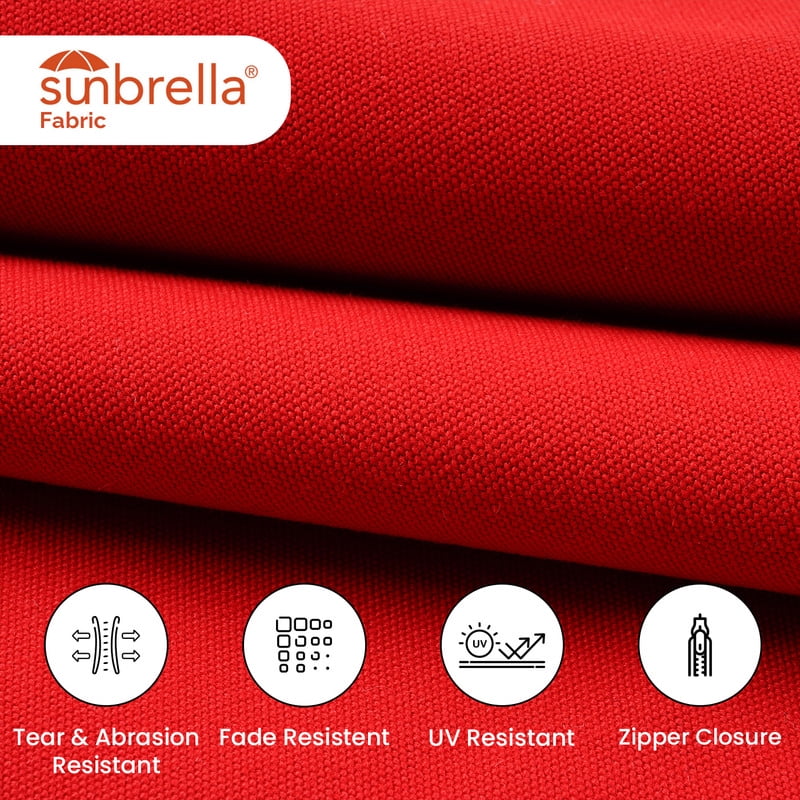 Covers&All Sunbrella Lumbar Pillows Set of 2, UV Fade resistant & Water Repellent Rectangle Lumbar Throw Pillows (Inserts with Covers) for Indoor Outdoor Use